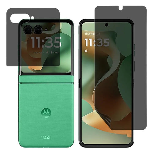 For Motorola Razr 60 / Razr 50 5G Anti-Spy Screen Protector PET Matte Front and Back Screen Film - 1