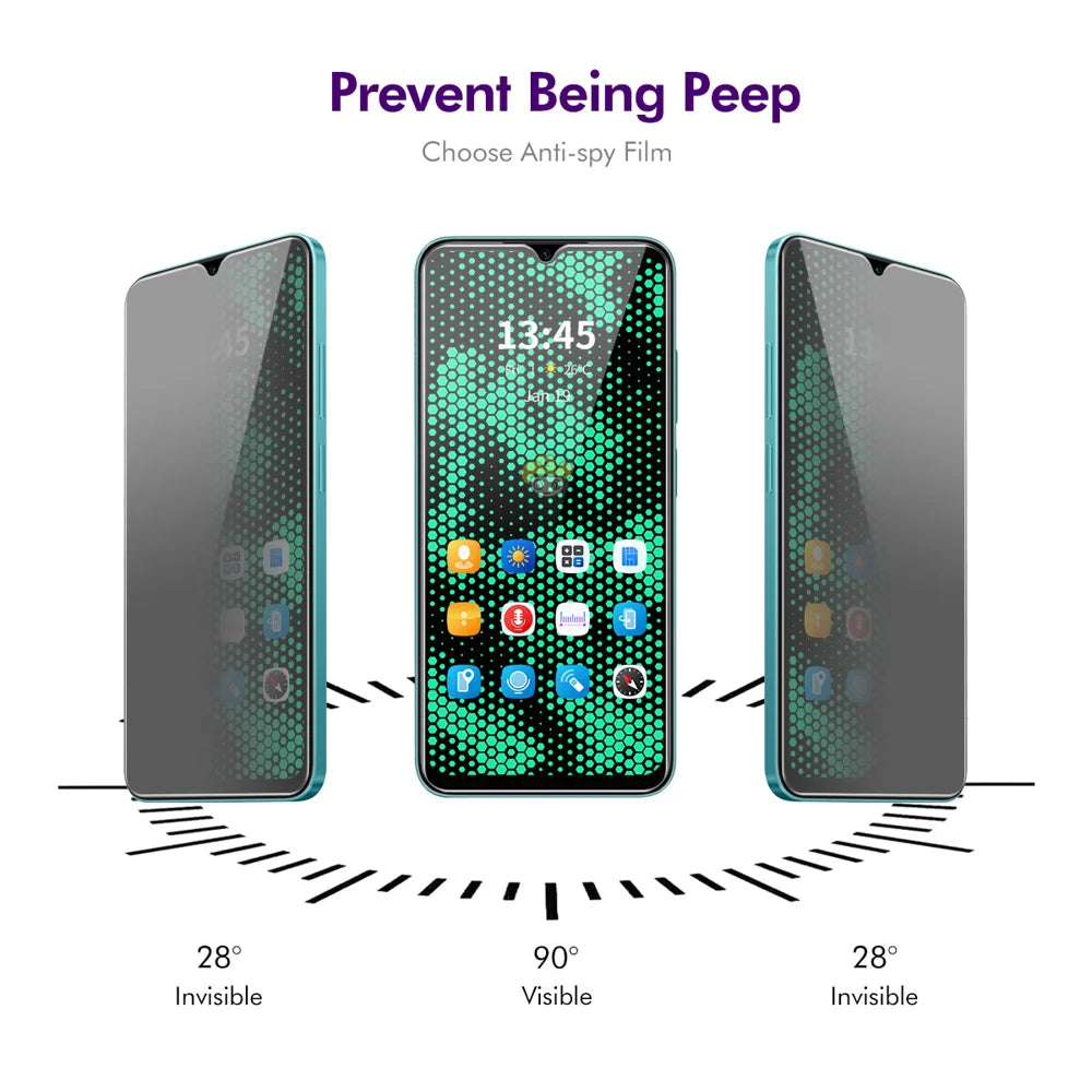 ENKAY HAT PRINCE For Samsung Galaxy A17 5G / A17 4G / A26 5G / A16 5G / A16 4G Anti-Spy Film  Anti-Glare Screen Protector Tempered Glass - Black - 3