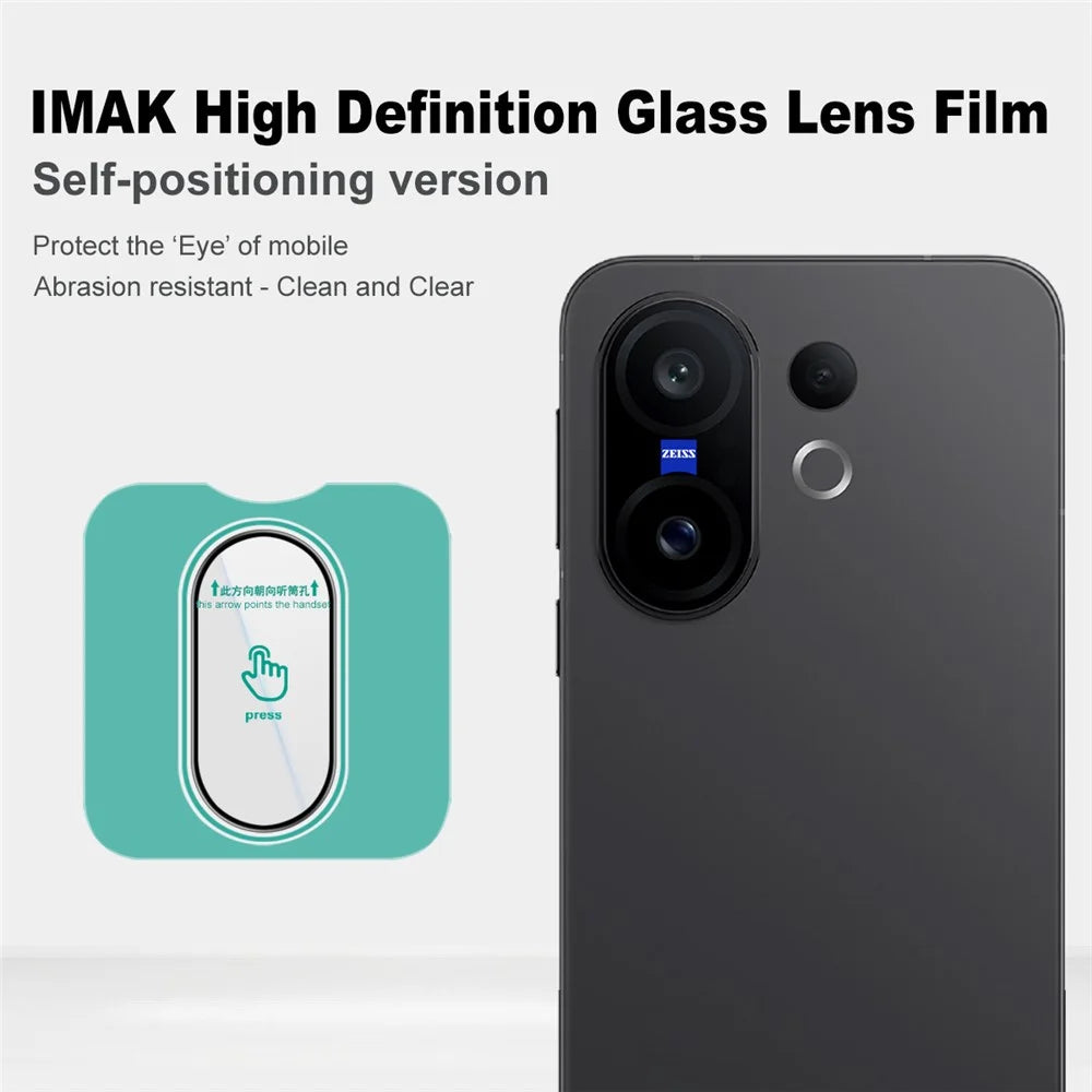 IMAK For vivo X200 FE 5G Tempered Glass Camera Lens Protector with Self Positioning Frame (Black Version) - 2