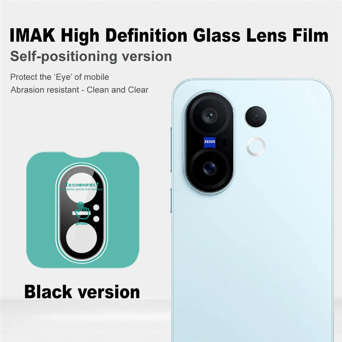 IMAK For vivo X200 FE 5G Tempered Glass Camera Lens Protector with Self Positioning Frame (Black Version) - 2