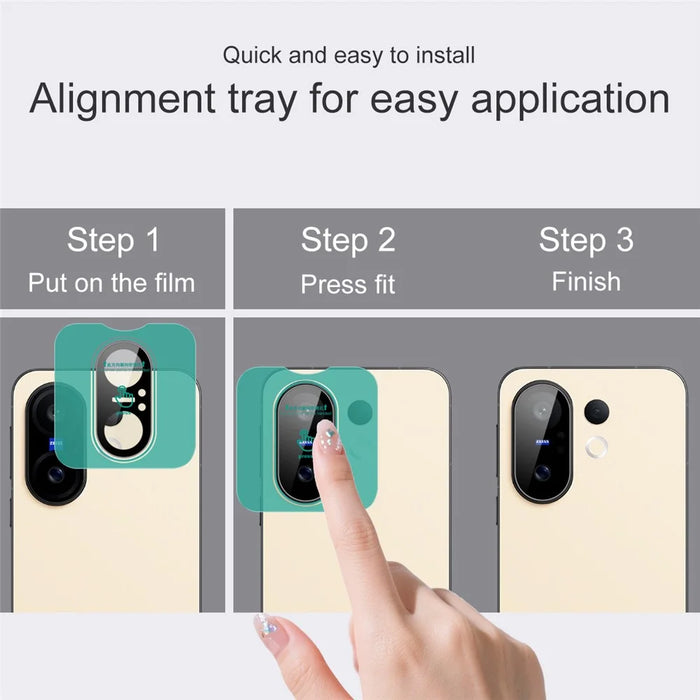 IMAK For vivo X200 FE 5G Tempered Glass Camera Lens Protector with Self Positioning Frame (Black Version) - 4