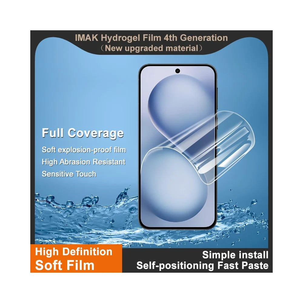 IMAK Hydrogel Film 4th For Oppo Reno14 F 5G Screen Protector Ultra Clear Soft TPU Film (Fingerprint Unlock) - Transparent - 2