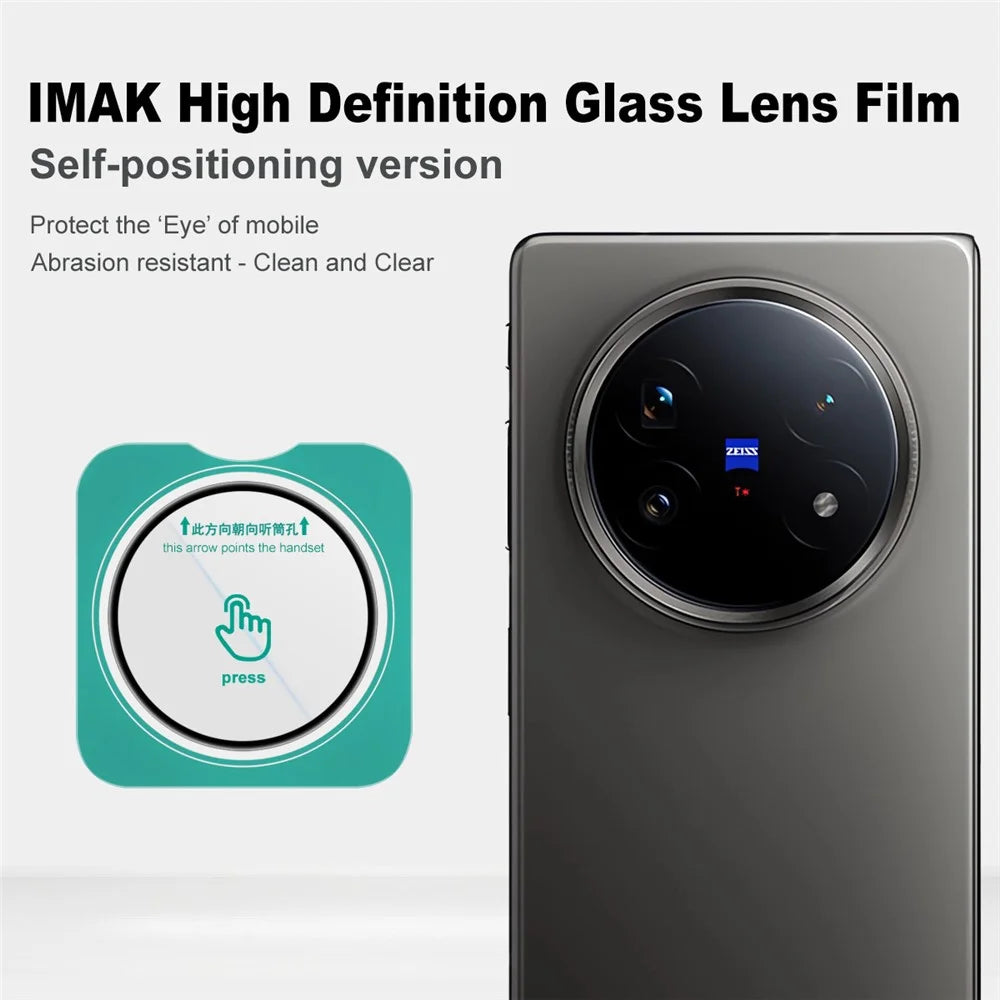IMAK For vivo X Fold5 5G Tempered Glass Camera Lens Protector with Self Positioning Frame (Black Version) - 2