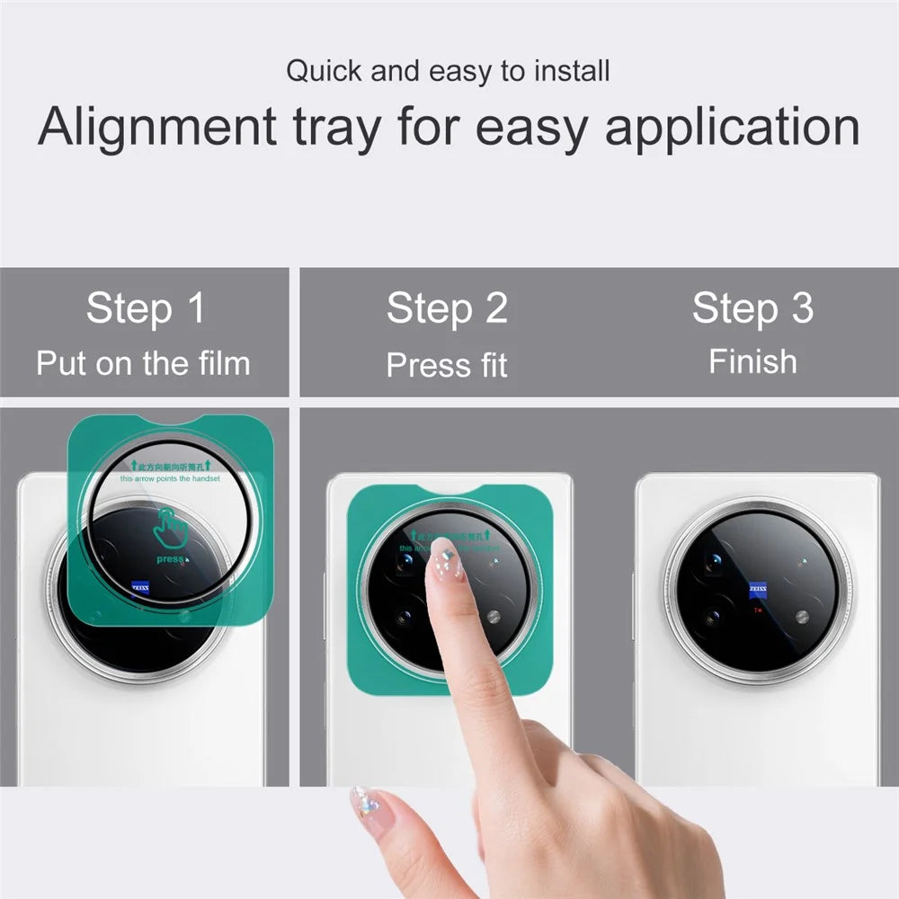 IMAK For vivo X Fold5 5G Tempered Glass Camera Lens Protector with Self Positioning Frame (Black Version) - 4
