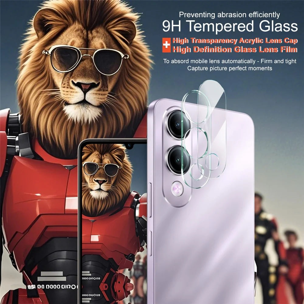 IMAK Tempered Glass Lens Film for vivo T4 Lite 5G / Y29s 5G / Y04 4G / Y19 5G / iQOO Z10 Lite 5G Camera Lens Protector + Acrylic Lens Cap - 3