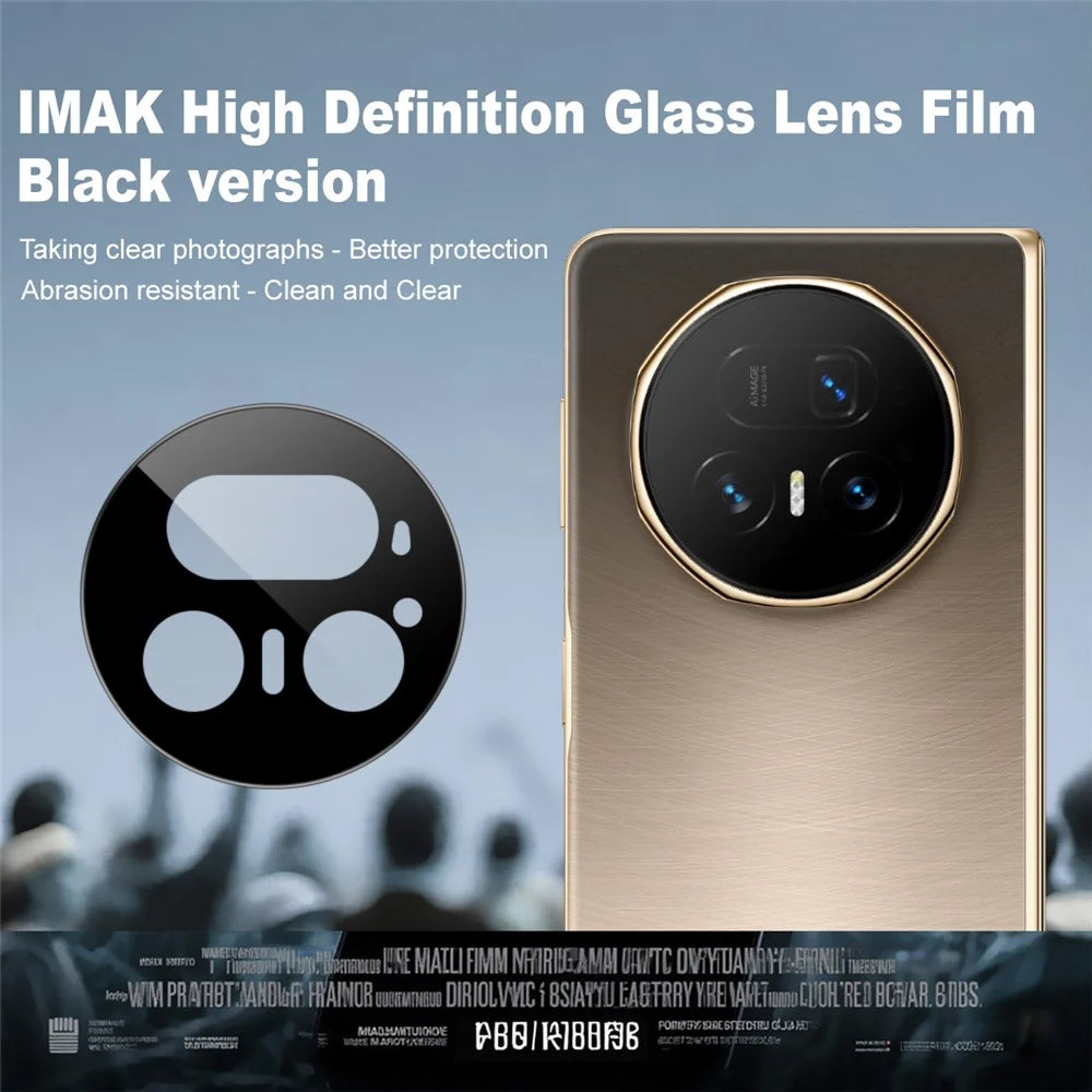 IMAK For Honor Magic V5 5G Camera Lens Protector Tempered Glass HD Clear Lens Film (Black Version) - 2