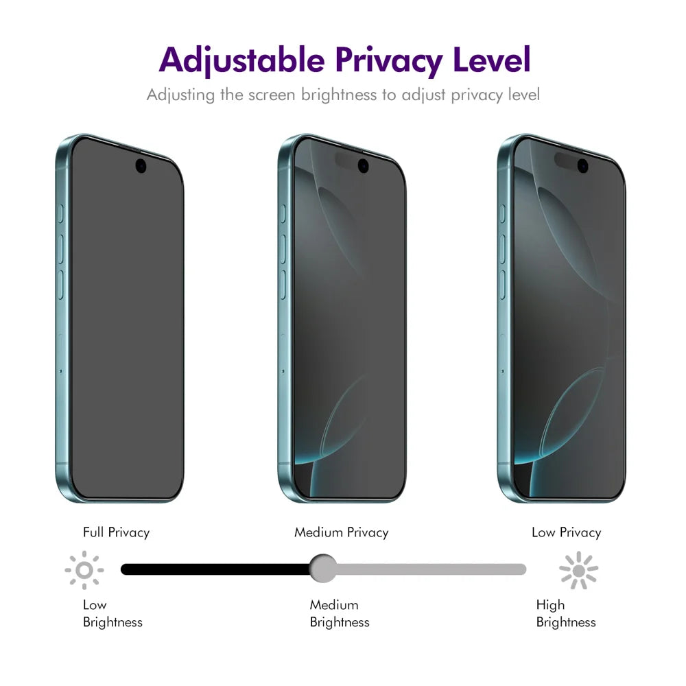 ENKAY HAT PRINCE For iPhone 18 Pro / 17 Pro 2Pcs Anti-Spy Film  Anti-Glare Screen Protector Tempered Glass - Black - 4
