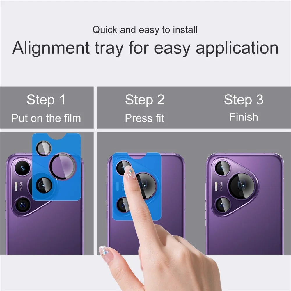 IMAK For Huawei Pura 70 Pro / Pura 70 Pro+ Tempered Glass Camera Lens Protector with Self Positioning Frame (Complete Covering) - 6