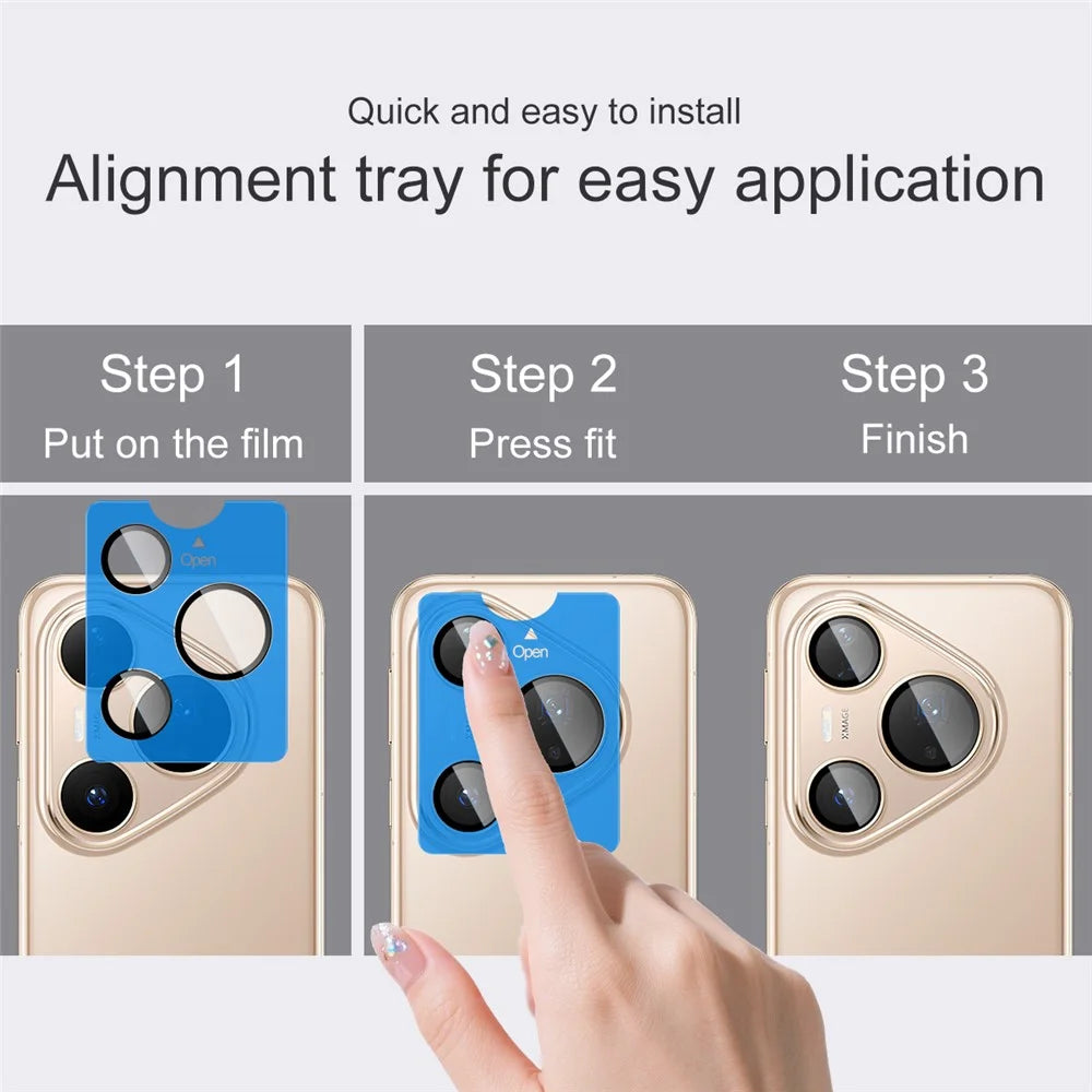 IMAK For Huawei Pura 80 Pro / Pura 80 Pro+ Tempered Glass Camera Lens Protector with Self Positioning Frame (Complete Covering) - 6
