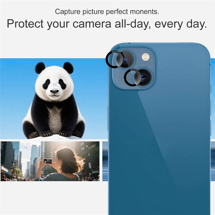 IMAK For iPhone 13 / 13 mini Tempered Glass Camera Lens Protector with Self Positioning Frame (Complete Covering) - 4