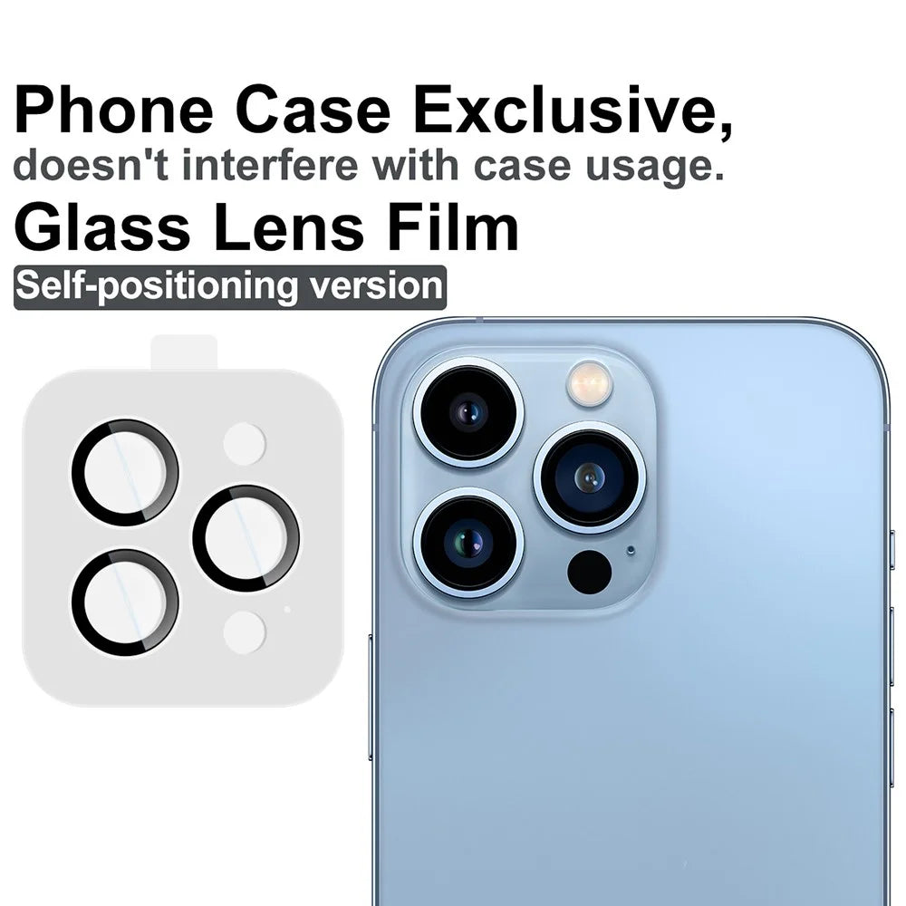 IMAK For iPhone 13 Pro / 13 Pro Max Tempered Glass Camera Lens Protector with Self Positioning Frame (Complete Covering) - 2
