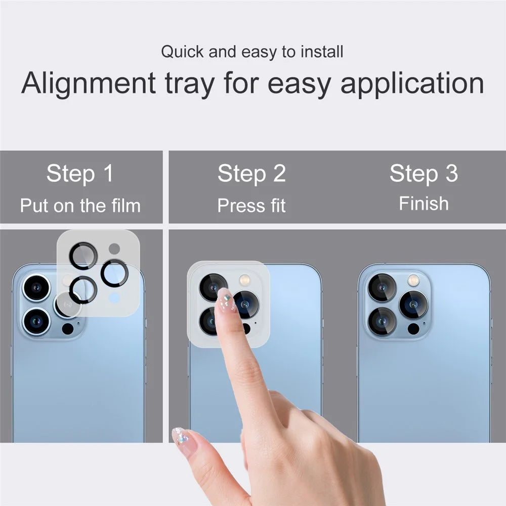 IMAK For iPhone 13 Pro / 13 Pro Max Tempered Glass Camera Lens Protector with Self Positioning Frame (Complete Covering) - 6