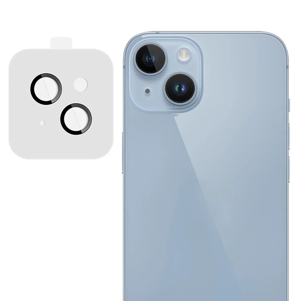 IMAK For iPhone 14 / 14 Plus Tempered Glass Camera Lens Protector with Self Positioning Frame (Complete Covering) - 1
