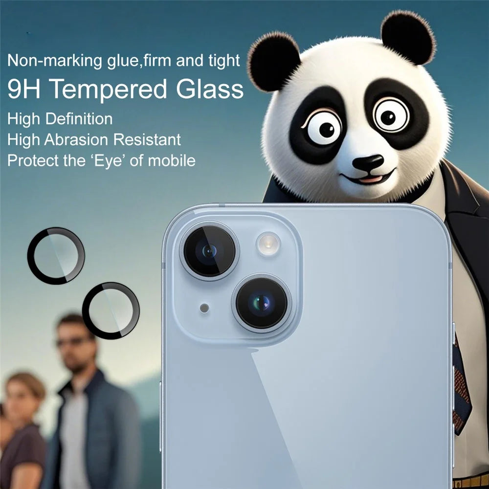 IMAK For iPhone 14 / 14 Plus Tempered Glass Camera Lens Protector with Self Positioning Frame (Complete Covering) - 3