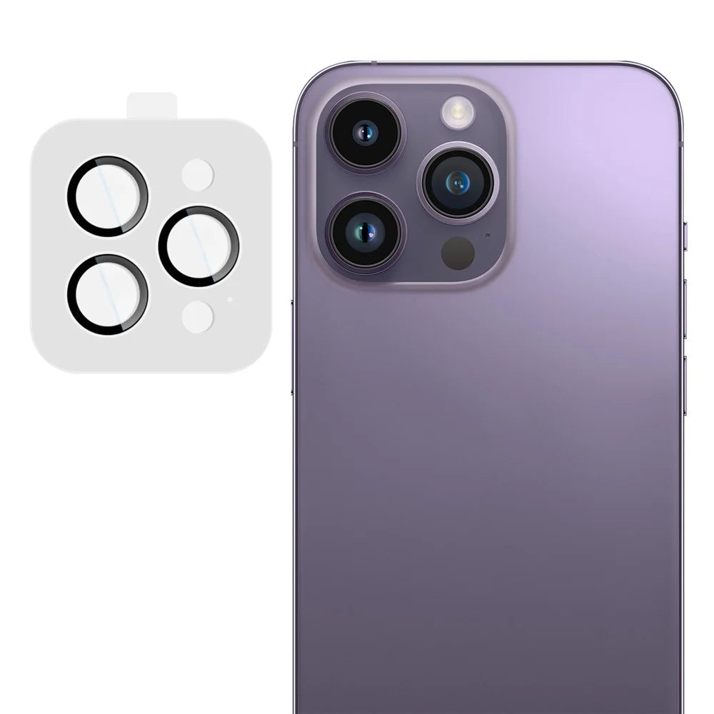 IMAK For iPhone 14 Pro / 14 Pro Max Tempered Glass Camera Lens Protector with Self Positioning Frame (Complete Covering) - 1