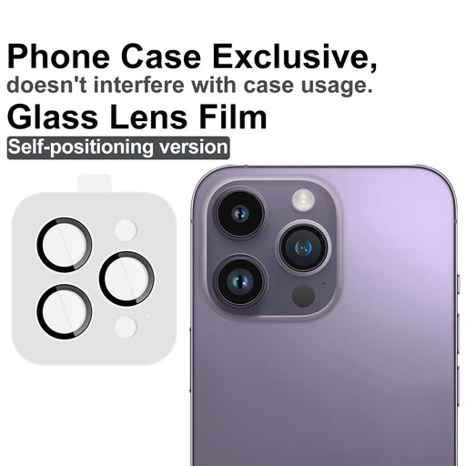 IMAK For iPhone 14 Pro / 14 Pro Max Tempered Glass Camera Lens Protector with Self Positioning Frame (Complete Covering) - 2