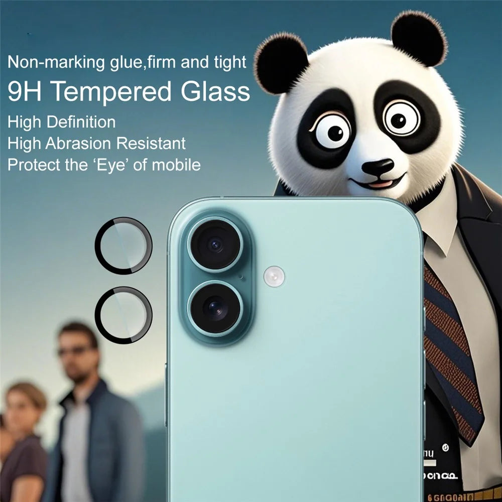 IMAK For iPhone 16 / 16 Plus Tempered Glass Camera Lens Protector with Self Positioning Frame (Complete Covering) - 3