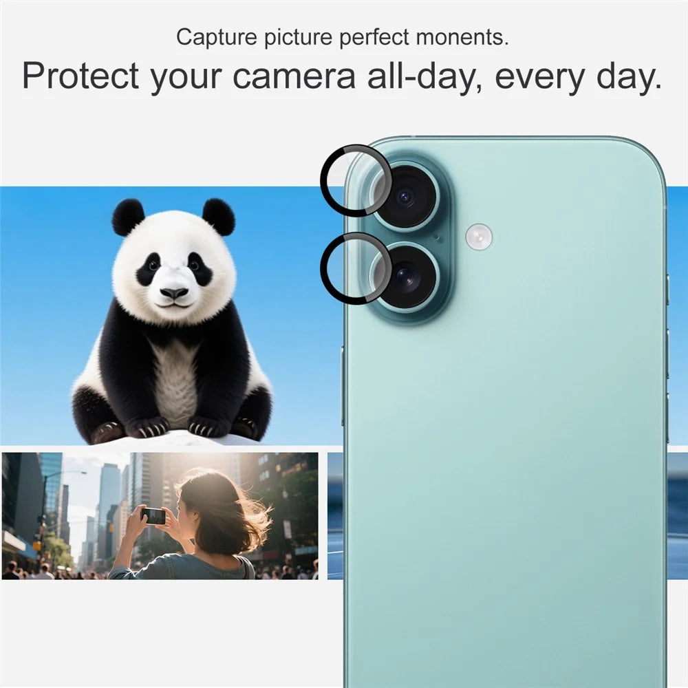 IMAK For iPhone 16 / 16 Plus Tempered Glass Camera Lens Protector with Self Positioning Frame (Complete Covering) - 4
