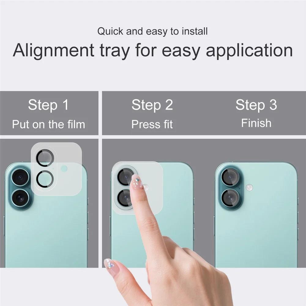 IMAK For iPhone 16 / 16 Plus Tempered Glass Camera Lens Protector with Self Positioning Frame (Complete Covering) - 6