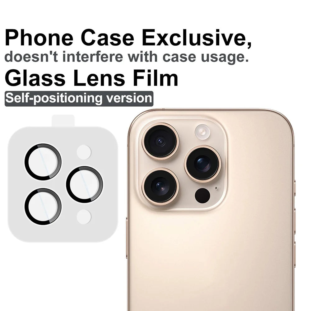 IMAK For iPhone 16 Pro / 16 Pro Max Tempered Glass Camera Lens Protector with Self Positioning Frame (Complete Covering) - 2