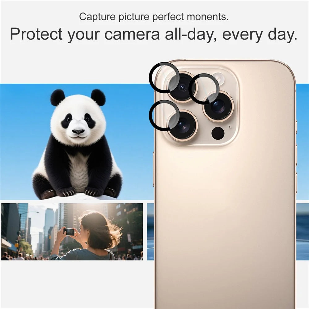 IMAK For iPhone 16 Pro / 16 Pro Max Tempered Glass Camera Lens Protector with Self Positioning Frame (Complete Covering) - 4