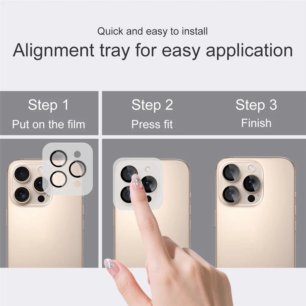 IMAK For iPhone 16 Pro / 16 Pro Max Tempered Glass Camera Lens Protector with Self Positioning Frame (Complete Covering) - 6