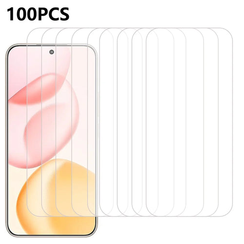 100Pcs For Honor 400 5G (Global) Screen Protector Anti-Scratch Tempered Glass Film (No Package, with Wipes Set, Dust-absorber, Guide Sticker) - 1