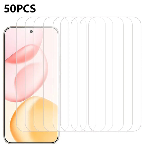 50Pcs For Honor 400 5G (Global) Screen Protector Anti-Scratch Tempered Glass Film (No Package, with Wipes Set, Dust-absorber, Guide Sticker) - 1
