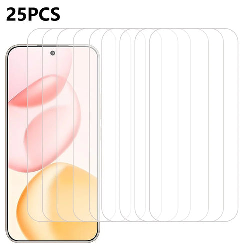 25Pcs For Honor 400 5G (Global) Tempered Glass High Definition Screen Protector Film (No Package, with Wipes Set, Dust-absorber, Guide Sticker) - 1