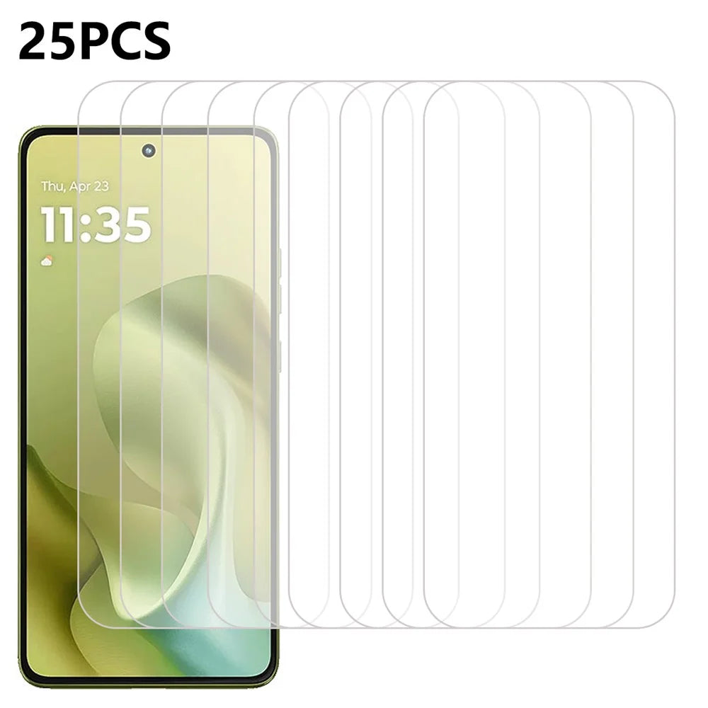 25Pcs For Motorola Moto G86 5G / G86 Power 5G Tempered Glass High Definition Screen Protector Film (No Package, with Wipes Set, Dust-absorber, Guide Sticker) - 1