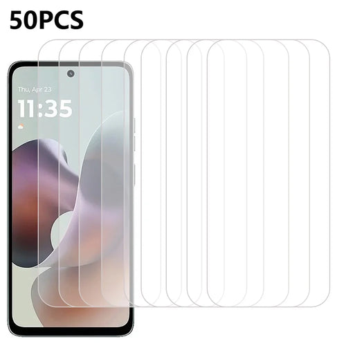 50Pcs For Motorola Moto G56 5G Screen Protector Anti-Scratch Tempered Glass Film (No Package, with Wipes Set, Dust-absorber, Guide Sticker) - 1