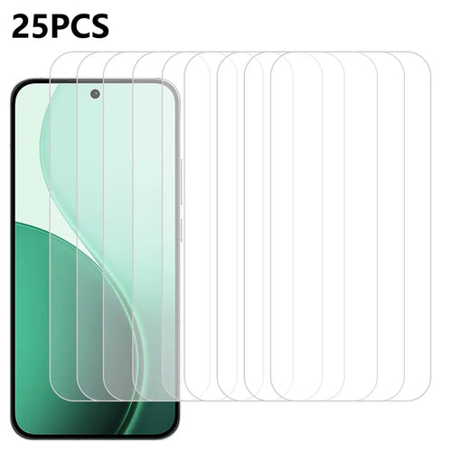 25Pcs For Oppo Reno14 5G (Global) Tempered Glass High Definition Screen Protector Film (No Package, with Wipes Set, Dust-absorber, Guide Sticker) - 1