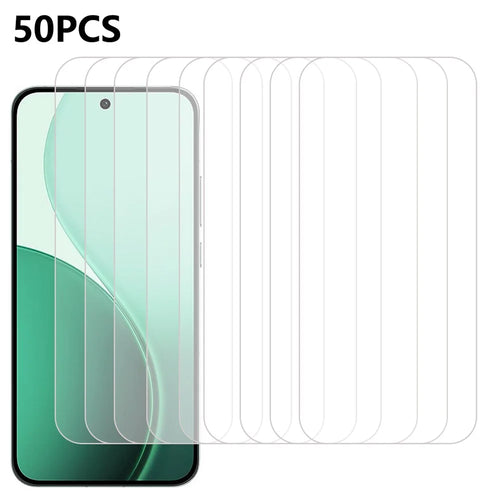 50Pcs For Oppo Reno14 5G (Global) Screen Protector Anti-Scratch Tempered Glass Film (No Package, with Wipes Set, Dust-absorber, Guide Sticker) - 1