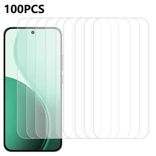 100Pcs For Oppo Reno14 5G (Global) Screen Protector Anti-Scratch Tempered Glass Film (No Package, with Wipes Set, Dust-absorber, Guide Sticker) - 1