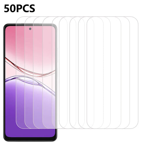 50Pcs Screen Protector For Oppo A5i 4G / A5i Pro 4G / A5x 4G Anti-Scratch Tempered Glass Film (No Package, with Wipes Set, Dust-absorber, Guide Sticker) - 1