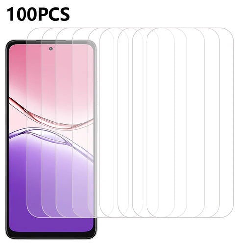 100Pcs Screen Protector For Oppo A5i 4G / A5i Pro 4G / A5x 4G Anti-Scratch Tempered Glass Film (No Package, with Wipes Set, Dust-absorber, Guide Sticker) - 1