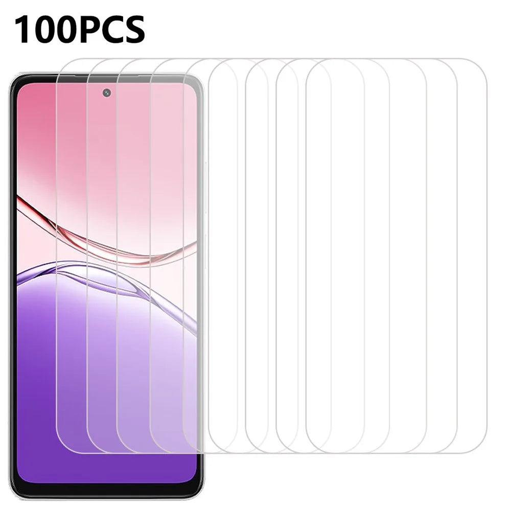 100Pcs For Oppo A5x 5G Screen Protector Anti-Scratch Tempered Glass Film (No Package, with Wipes Set, Dust-absorber, Guide Sticker) - 1
