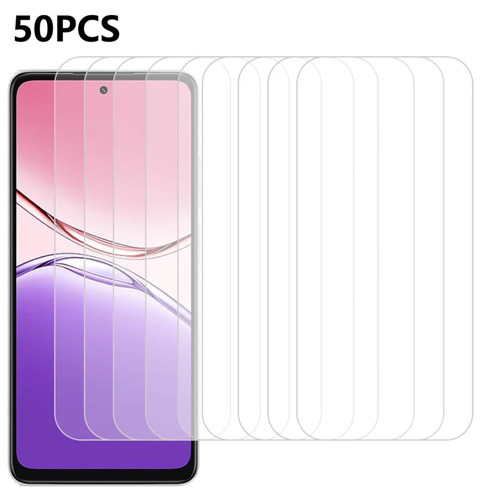 50Pcs For Oppo A5x 5G Screen Protector Anti-Scratch Tempered Glass Film (No Package, with Wipes Set, Dust-absorber, Guide Sticker) - 1
