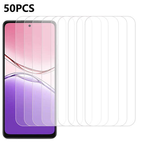 50Pcs For Oppo A5x 5G Screen Protector Anti-Scratch Tempered Glass Film (No Package, with Wipes Set, Dust-absorber, Guide Sticker) - 1
