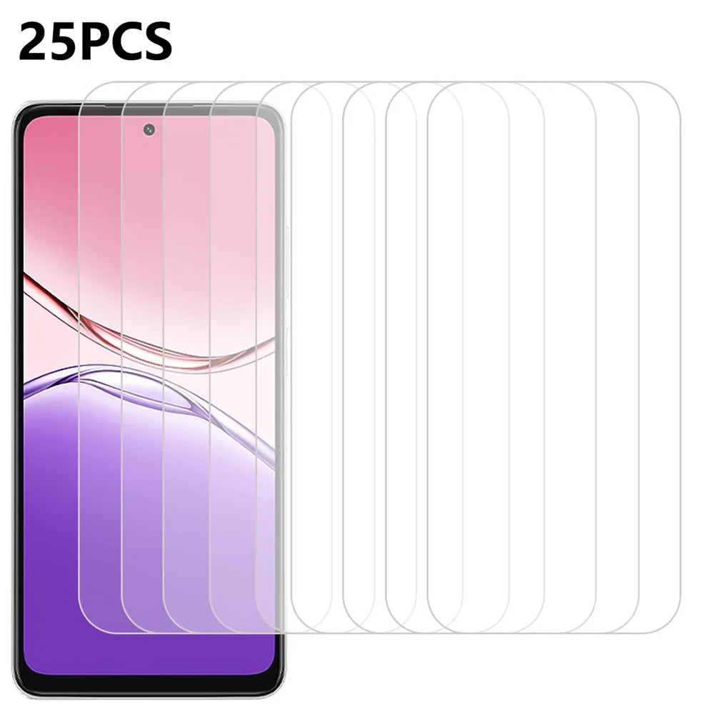 25Pcs For Oppo A5x 5G Tempered Glass High Definition Screen Protector Film (No Package, with Wipes Set, Dust-absorber, Guide Sticker) - 1