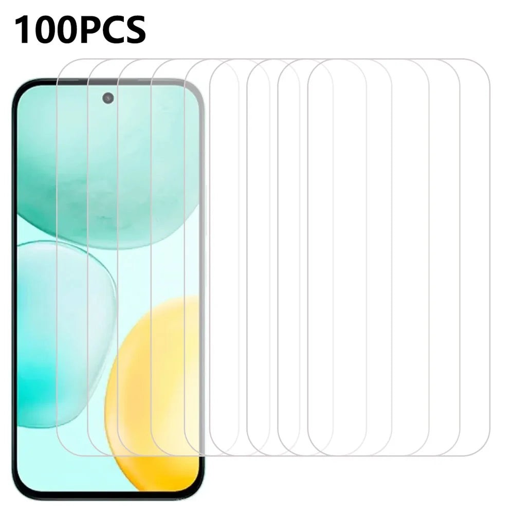 100Pcs For Honor X6c 4G Screen Protector Anti-Scratch Tempered Glass Film (No Package, with Wipes Set, Dust-absorber, Guide Sticker) - 1