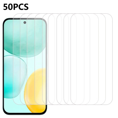 50Pcs For Honor X6c 4G Screen Protector Anti-Scratch Tempered Glass Film (No Package, with Wipes Set, Dust-absorber, Guide Sticker) - 1