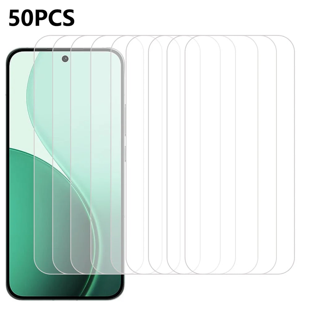 50Pcs For Oppo Reno14 Pro 5G (Global) Screen Protector Anti-Scratch Tempered Glass Film (No Package, with Wipes Set, Dust-absorber, Guide Sticker) - 1