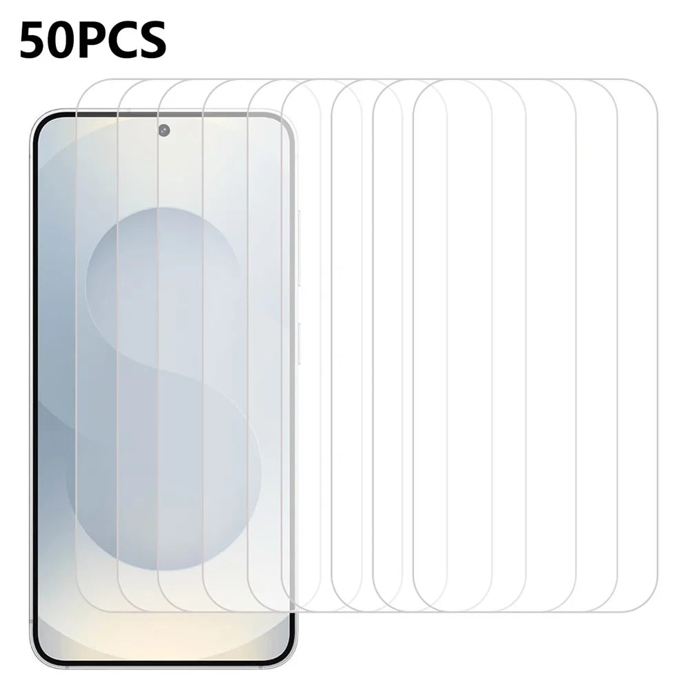 50Pcs For Samsung Galaxy S25 FE Screen Protector Anti-Scratch Tempered Glass Film (No Package, with Wipes Set, Dust-absorber, Guide Sticker) - 1