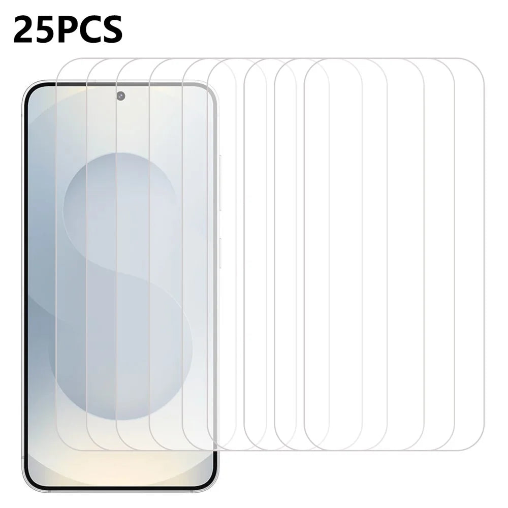 25Pcs For Samsung Galaxy S25 FE Tempered Glass High Definition Screen Protector Film (No Package, with Wipes Set, Dust-absorber, Guide Sticker) - 1