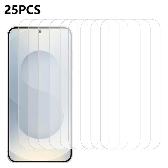 25Pcs For Samsung Galaxy S25 FE Tempered Glass High Definition Screen Protector Film (No Package, with Wipes Set, Dust-absorber, Guide Sticker) - 1