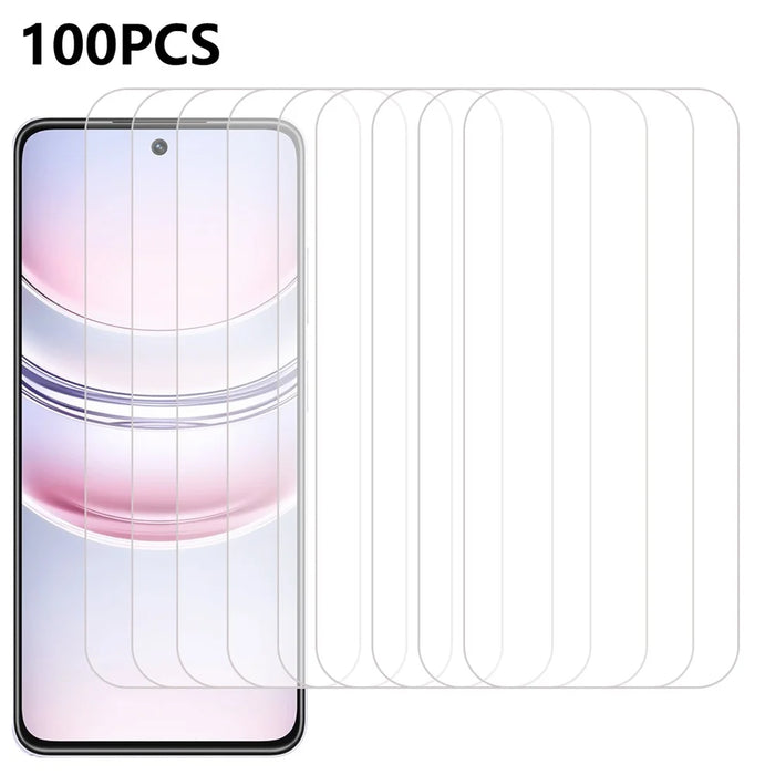 100Pcs For Realme C73 5G Screen Protector Anti-Scratch Tempered Glass Film (No Package, with Wipes Set, Dust-absorber, Guide Sticker) - 1