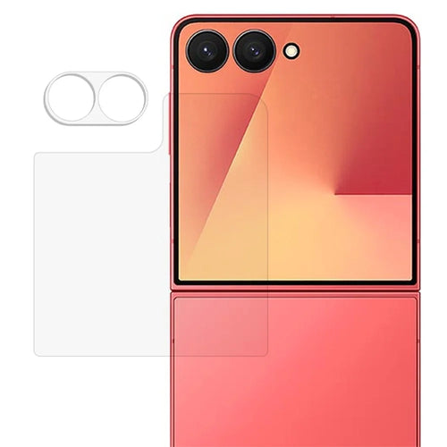For Samsung Galaxy Z Flip7 5G 3D Camera Lens Film + Arc Edge Tempered Glass Rear Screen Protector - 1