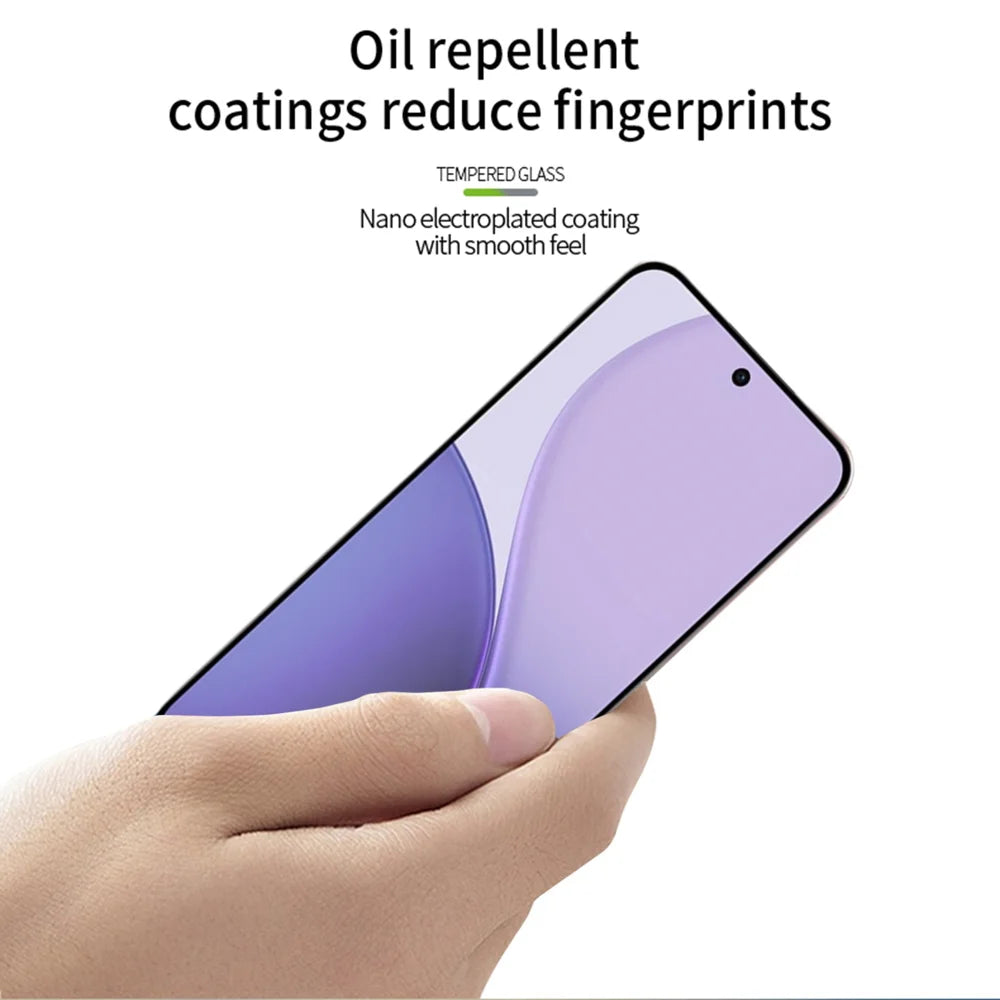 MOFI For Oppo Reno14 F 5G Screen Protector  9H 3D Curved Tempered Glass Film - Black - 4