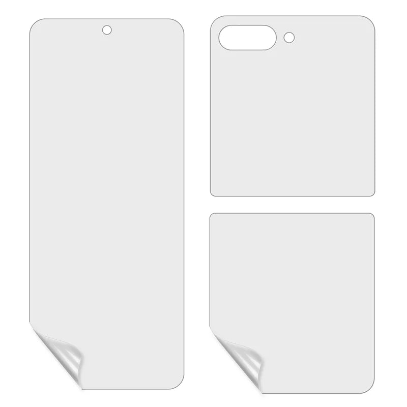For Samsung Galaxy Z Flip7 FE 5G Clear PET Film Soft Front and Back Screen Protector - Transparent - 1